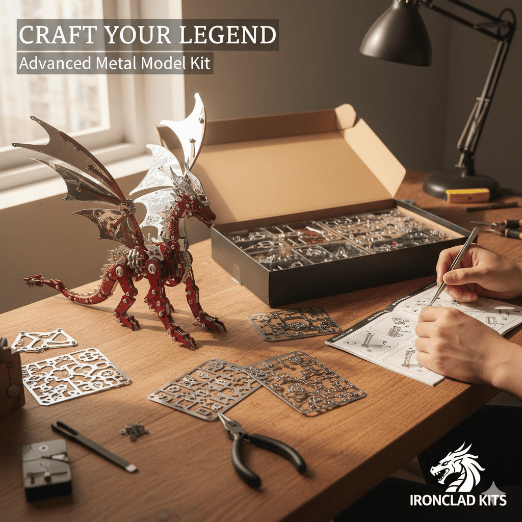3D Metal Dragon Puzzle Kit – Mechanical DIY Model for Adults & Teens