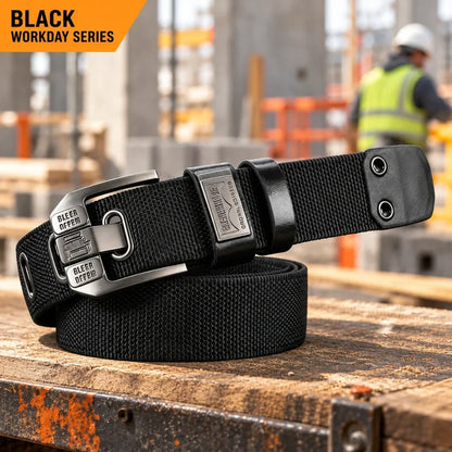 Holeless Stretch Belt with Square Metal Buckle