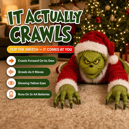 🎄 Animated Crawling Holiday Grump – Moving Christmas Prank Decoration