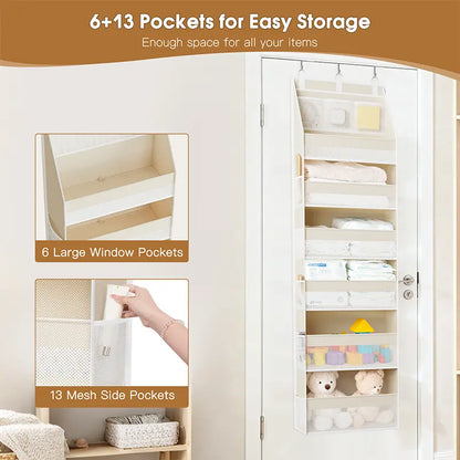 ✨✨Heavy-Duty Over-the-Door Organizer Storage Bag – 16-Pocket Space-Saving Storage for Bathroom, Nursery, Bedroom & Home