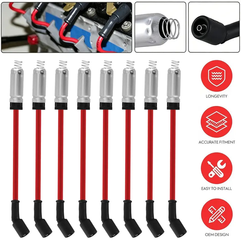 48322 8-Piece Spark Plug Wire Set – Replacement for Select 1999–2006 Chevy, GMC & Cadillac 4.8L, 5.3L & 6.0L V8 Models