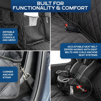🐶🚗 Hard-Bottom Backseat Extender for Dogs – With Door Protection 🐾