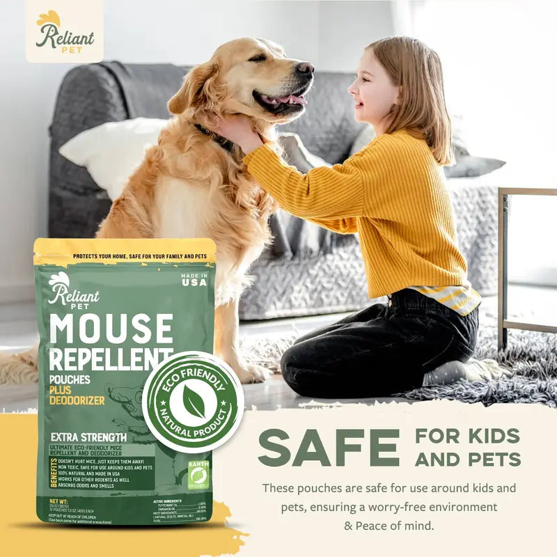 🐭 Mouse Repellent Pouches – Peppermint & Cinnamon Oil Deterrent for Cars, Homes & Garages