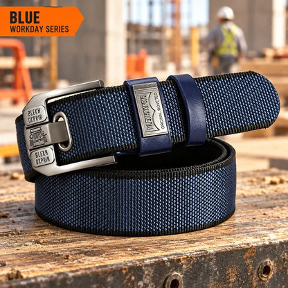 Holeless Stretch Belt with Square Metal Buckle