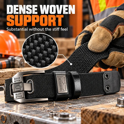 Holeless Stretch Belt with Square Metal Buckle