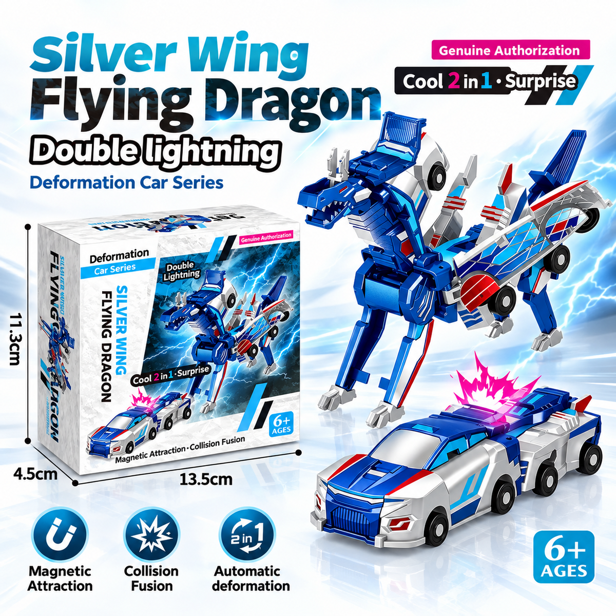 🎄🚗 3-in-1 Magnetic Transforming Christmas Car Set