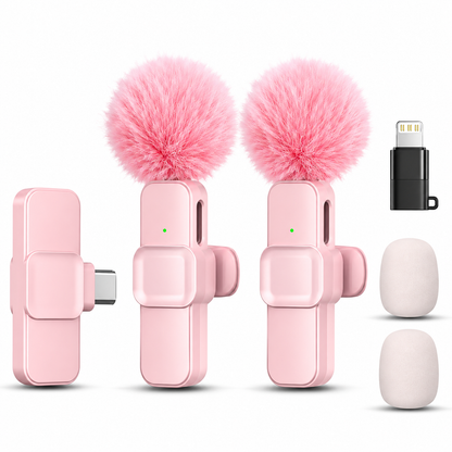 🎙️ Mini Wireless Lapel Microphone – Plug & Play, Noise Reduction & USB-C/Lightning Compatibility 📱