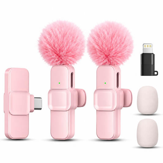 🎙️ Mini Wireless Lapel Microphone – Plug & Play, Noise Reduction & USB-C/Lightning Compatibility 📱