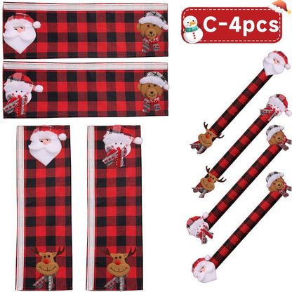 Plush Christmas appliance handle covers