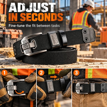 Holeless Stretch Belt with Square Metal Buckle