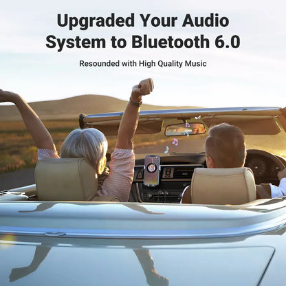 🚗🎵 Bluetooth 6.0 AUX Receiver – 3.5mm Wireless Audio Adapter with Built-In Mic for Hands-Free Calls 📞
