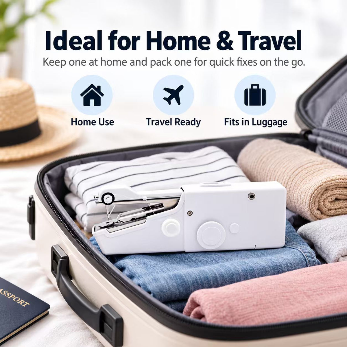 Portable Handheld Mini Sewing Machine – Compact Cordless Fabric Repair Tool for Clothes, Curtains & DIY Sewing