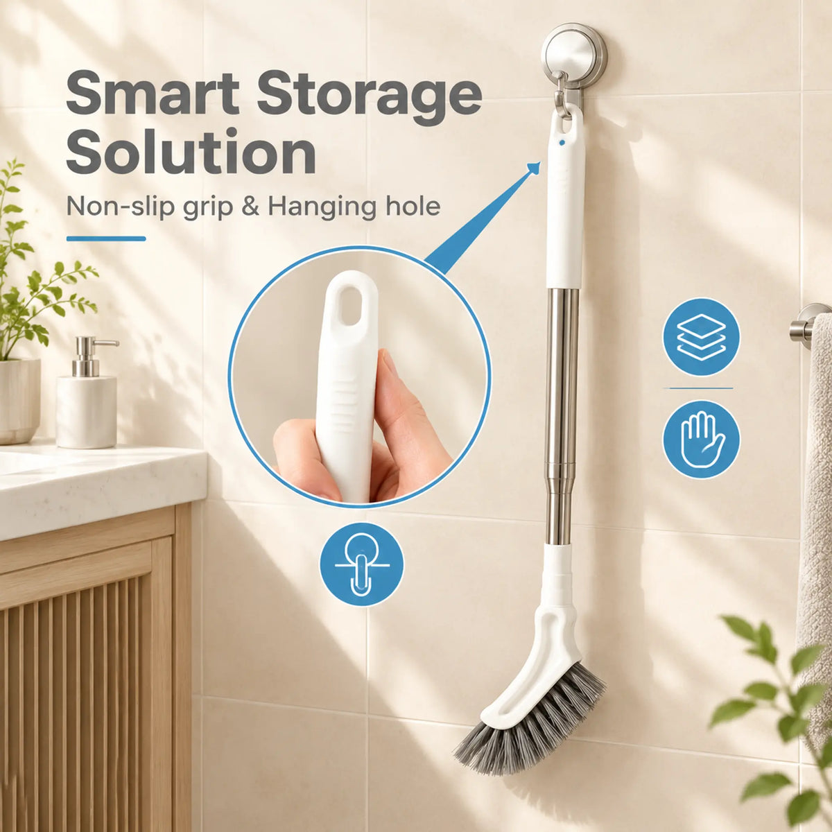 🔥Buy 2 Get 1 Free | Telescopic Crevice Cleaning Brush – Reach Tight Gaps Without Bending🧹