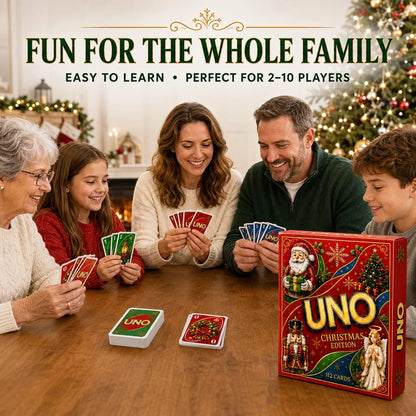 🔥🔥Last Day 50% OFF🎉-🃏UNO Christmas Edition🎄 Holiday Family Card Game with 112 Festive Cards