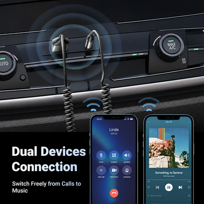 🚗🎵 Bluetooth 6.0 AUX Receiver – 3.5mm Wireless Audio Adapter with Built-In Mic for Hands-Free Calls 📞