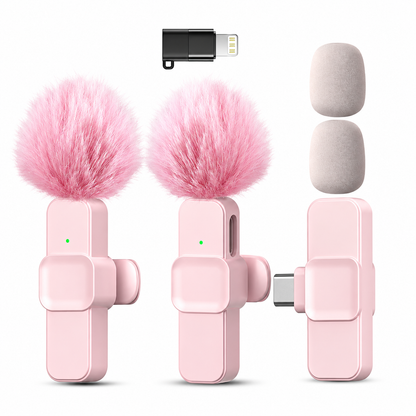 🎙️ Mini Wireless Lapel Microphone – Plug & Play, Noise Reduction & USB-C/Lightning Compatibility 📱