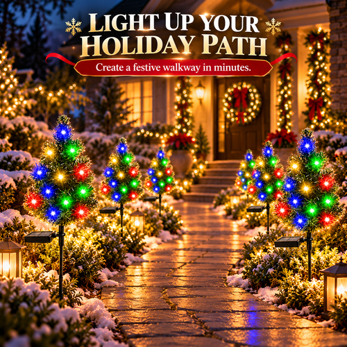 🎄 Outdoor Solar Christmas Tree Lights for Garden & Pathway
