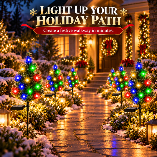 🎄 Outdoor Solar Christmas Tree Lights for Garden & Pathway
