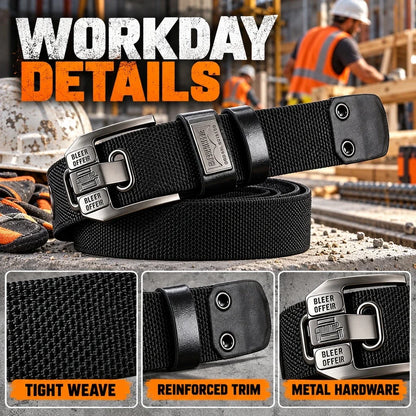 Holeless Stretch Belt with Square Metal Buckle