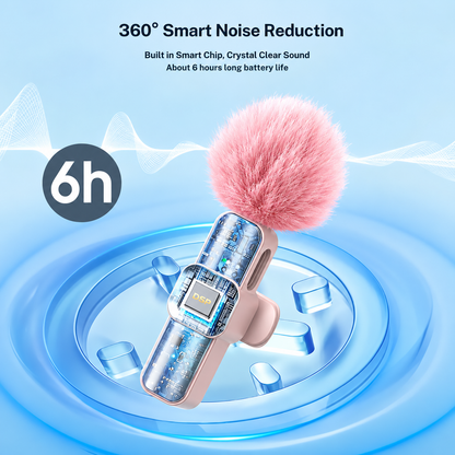 🎙️ Mini Wireless Lapel Microphone – Plug & Play, Noise Reduction & USB-C/Lightning Compatibility 📱