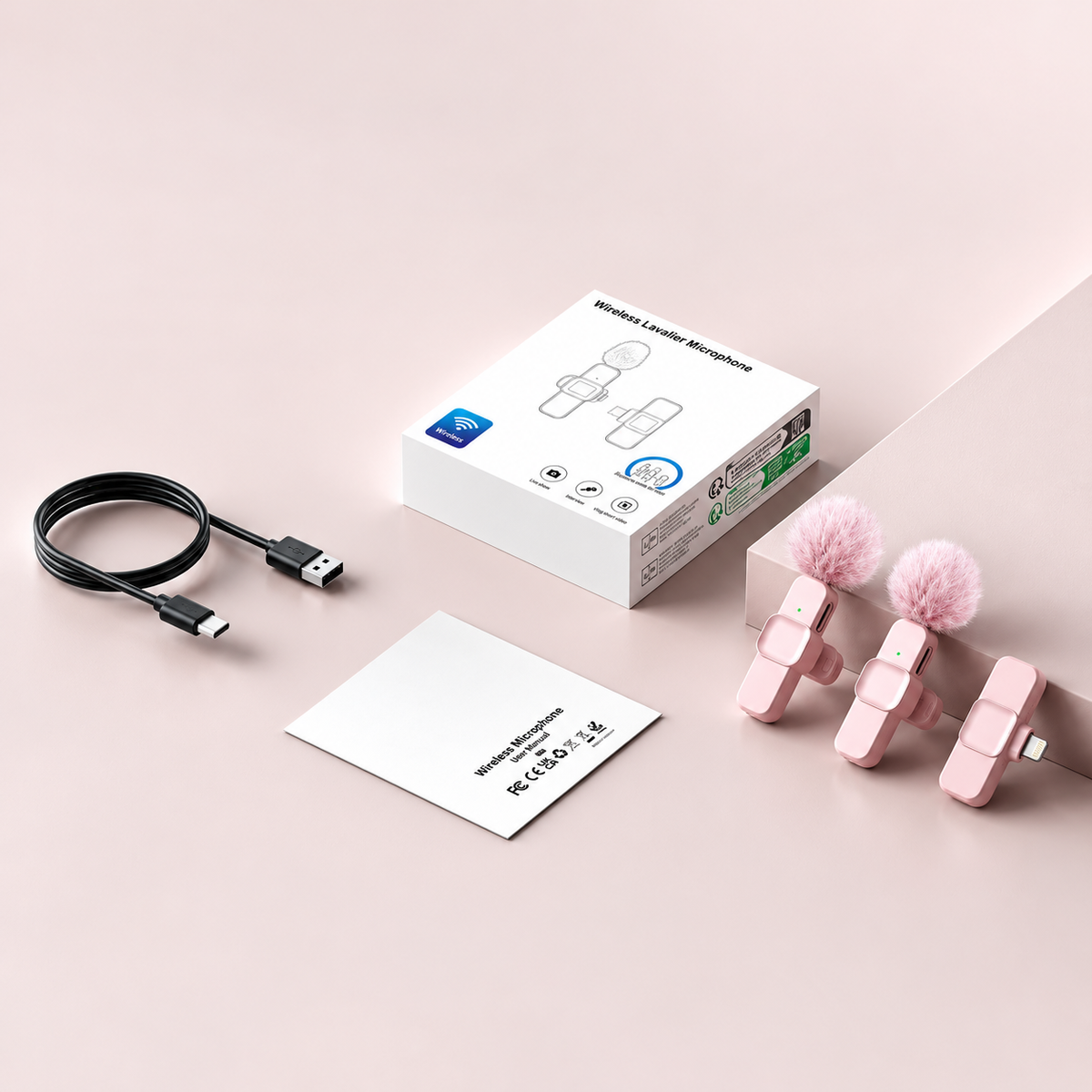 🎙️ Mini Wireless Lapel Microphone – Plug & Play, Noise Reduction & USB-C/Lightning Compatibility 📱