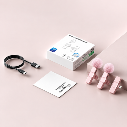 🎙️ Mini Wireless Lapel Microphone – Plug & Play, Noise Reduction & USB-C/Lightning Compatibility 📱