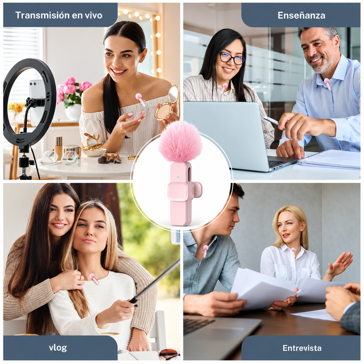 🎙️ Mini Wireless Lapel Microphone – Plug & Play, Noise Reduction & USB-C/Lightning Compatibility 📱