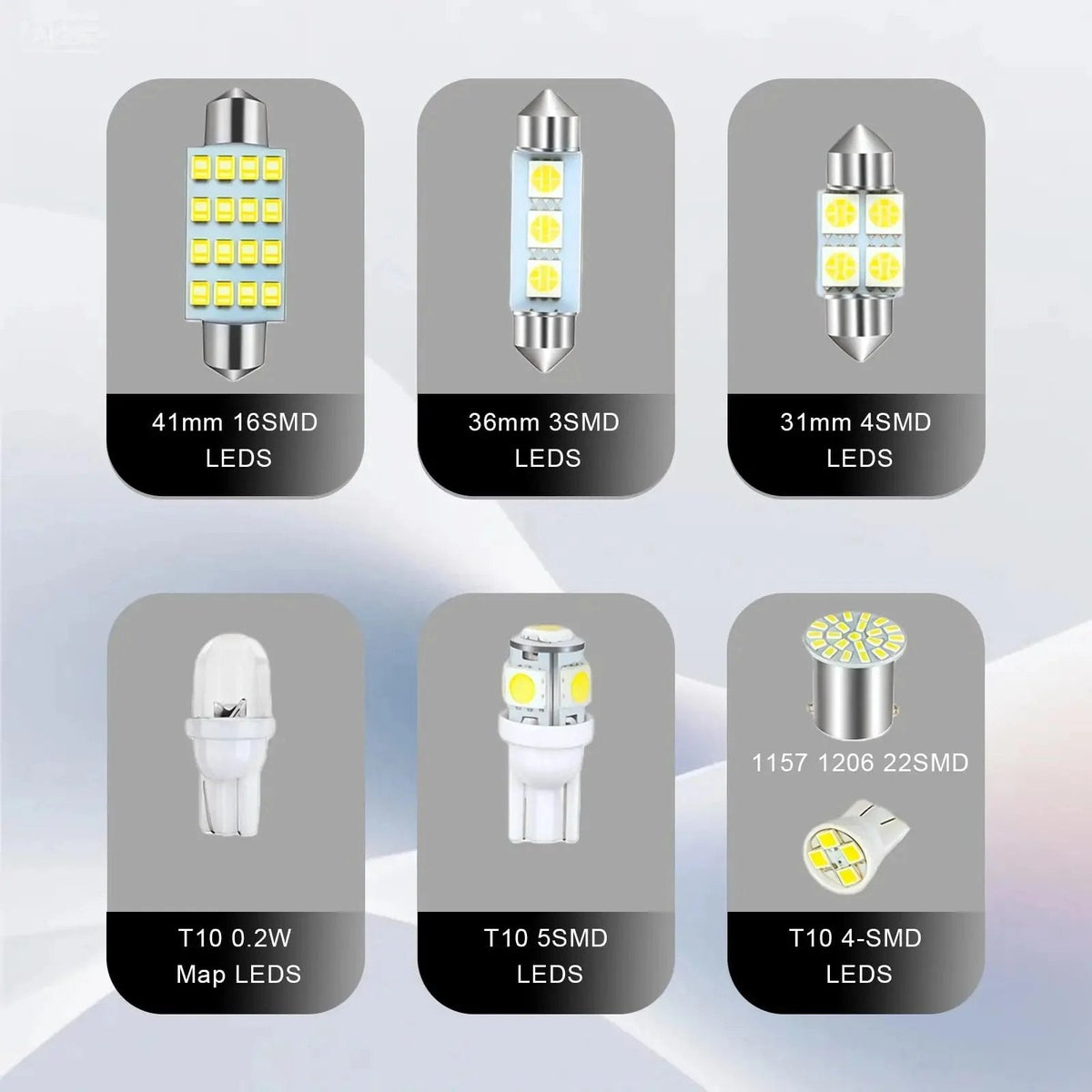💯 Super Bright White Interior Car Lights Kit Set
