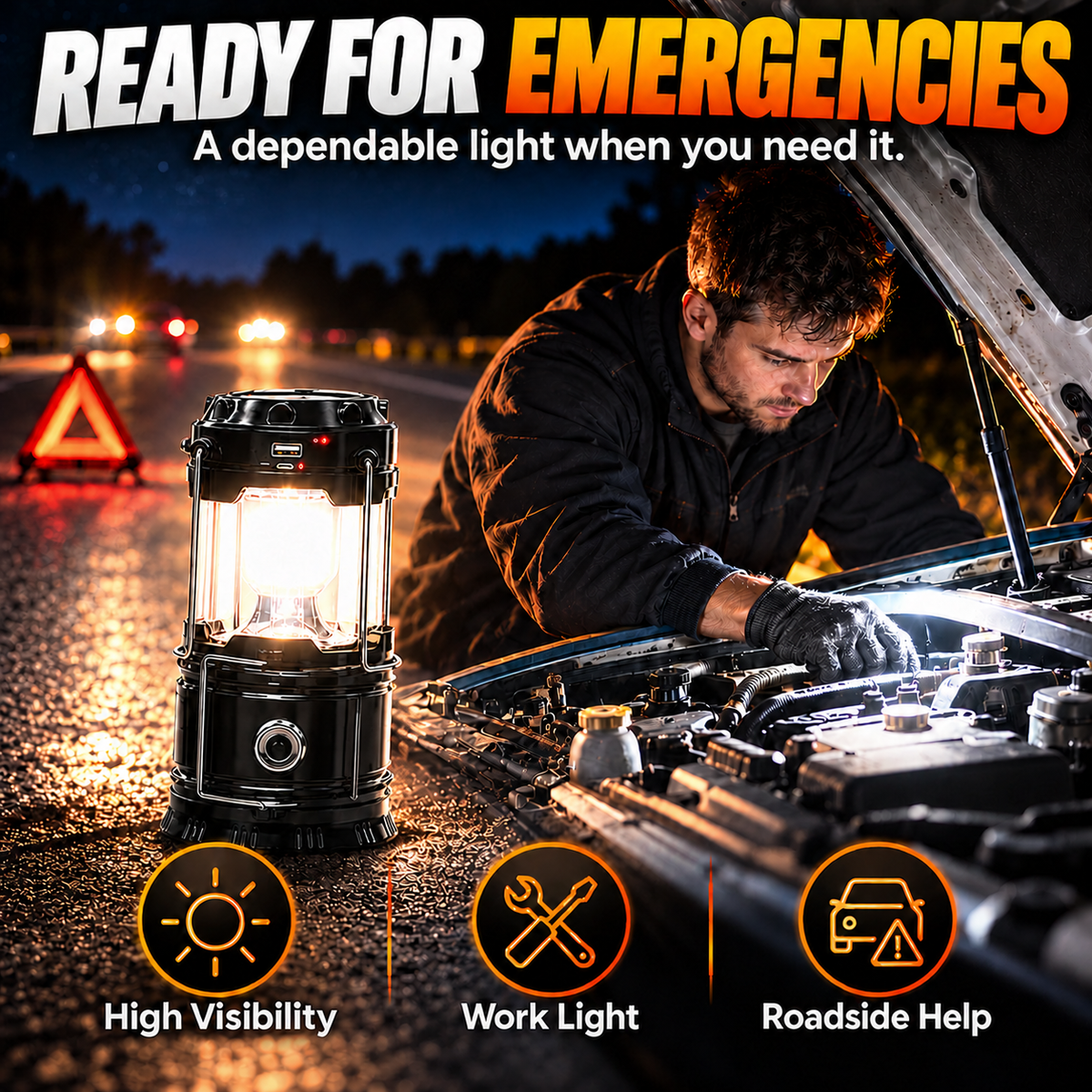 💡⚡ Foldable LED Camping Lantern – Compact, Bright & Portable! 🏕️🔦