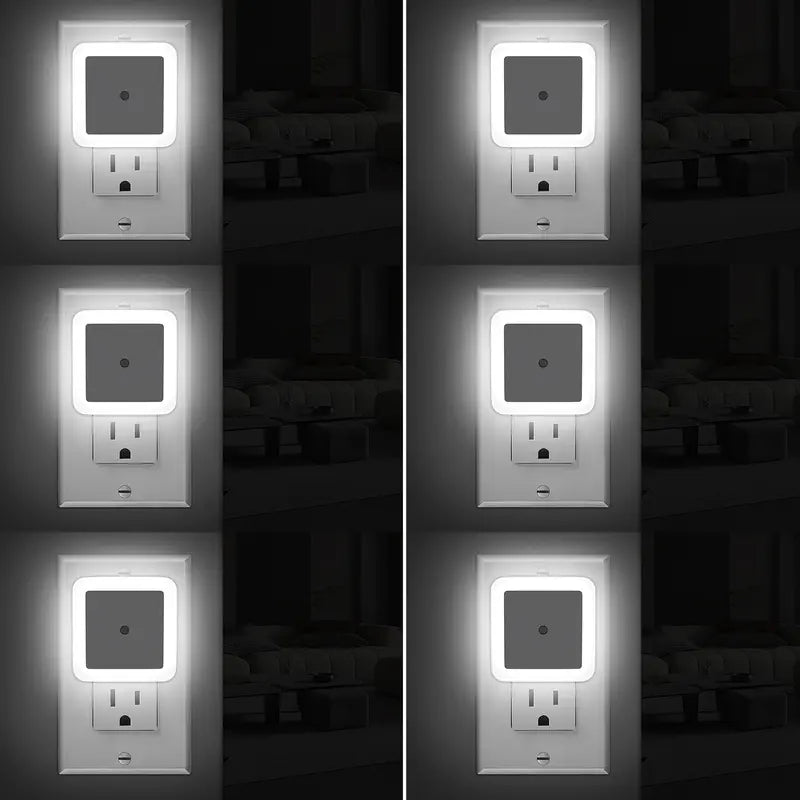 💡🔌Dusk-to-Dawn LED Plug-In Night Lights, 6-Pack – Warm White, 0.5W for Bedrooms, Bathrooms & Hallways