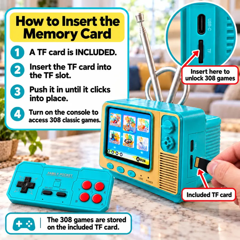 🎮 GV300 Retro Handheld Gaming Console – 2.8″ IPS Screen & Compact Design 🎁