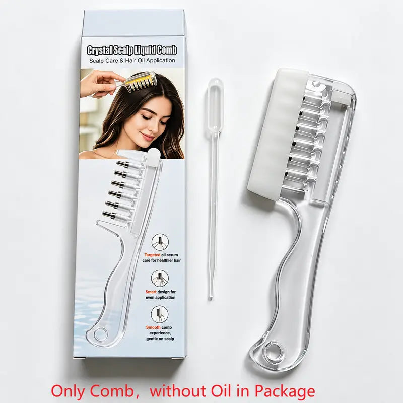 Refillable scalp liquid applicator comb