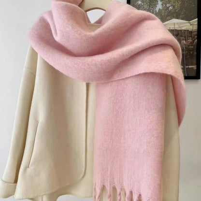 🧣🍂Solid Color Tassel Scarf – Thick & Cozy Fall-Winter Style for Women & Men