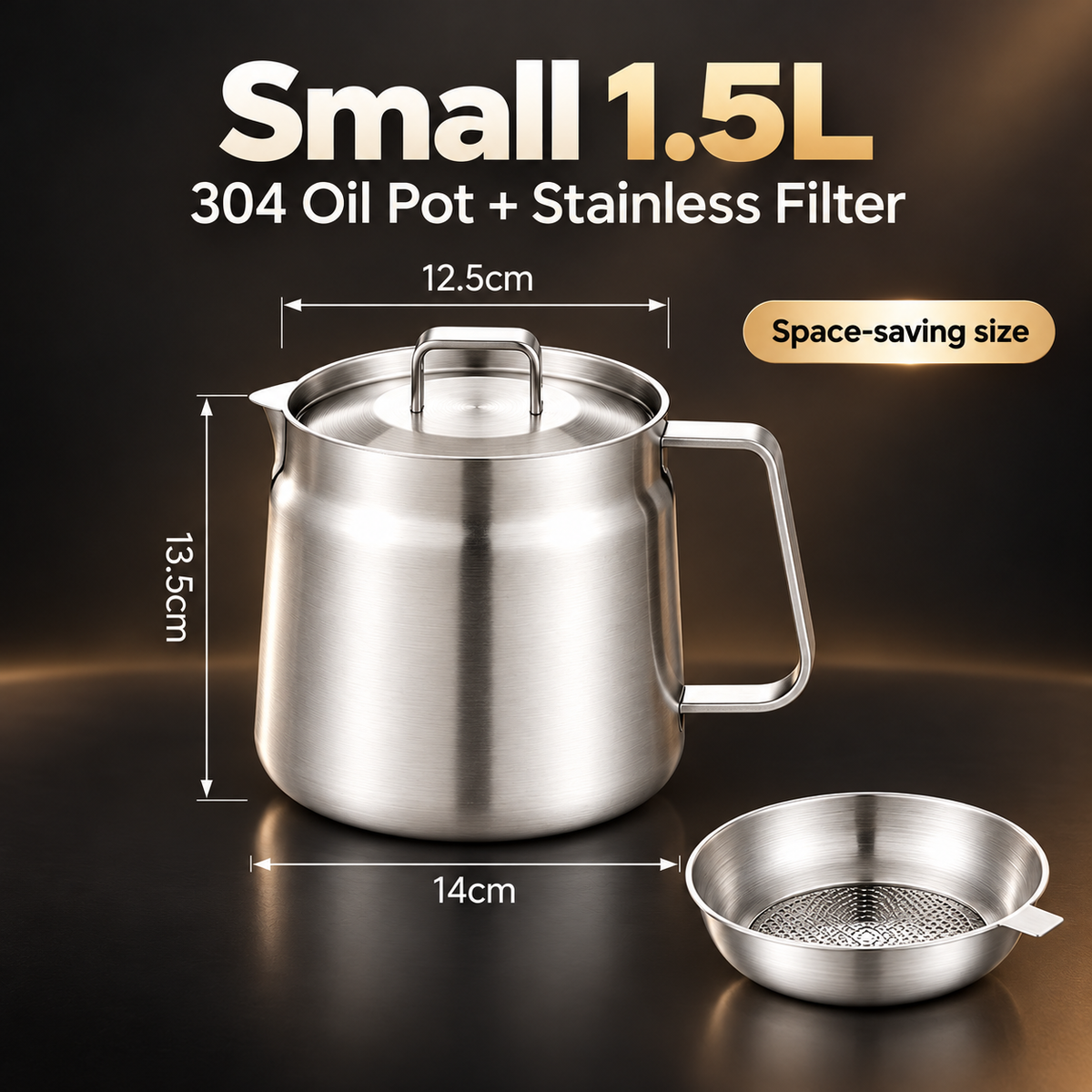 🔥🔥3-in-1 Stainless Steel Deep Fryer Pot with Oil Filter & Fry Basket