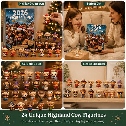 🐂🎄 2026 Highland Bull 24-Day Christmas Advent Calendar – Collectible Ornament 🎁