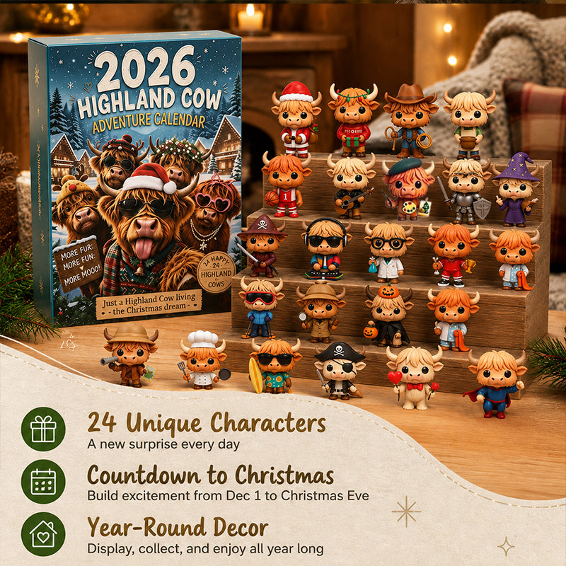 🐂🎄 2026 Highland Bull 24-Day Christmas Advent Calendar – Collectible Ornament 🎁