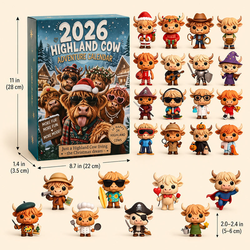 🐂🎄 2026 Highland Bull 24-Day Christmas Advent Calendar – Collectible Ornament 🎁