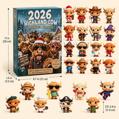 🐂🎄 2026 Highland Bull 24-Day Christmas Advent Calendar – Collectible Ornament 🎁