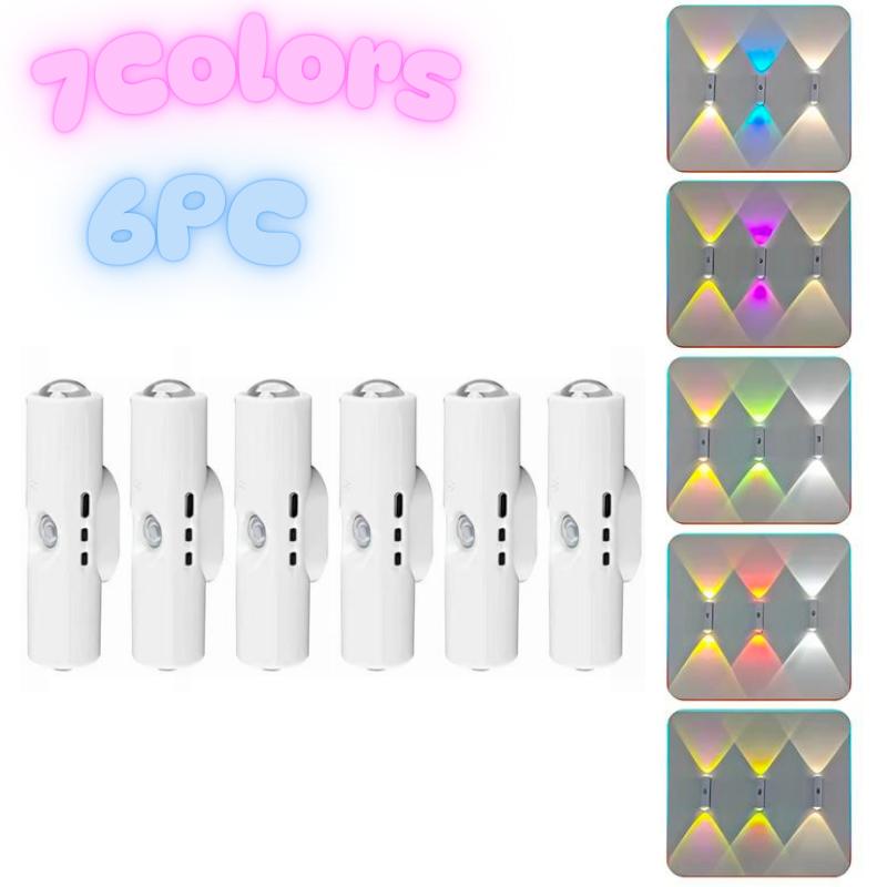 🌈 Motion Sensor Night Light – Rechargeable RGB Dimmable Wall Lamp