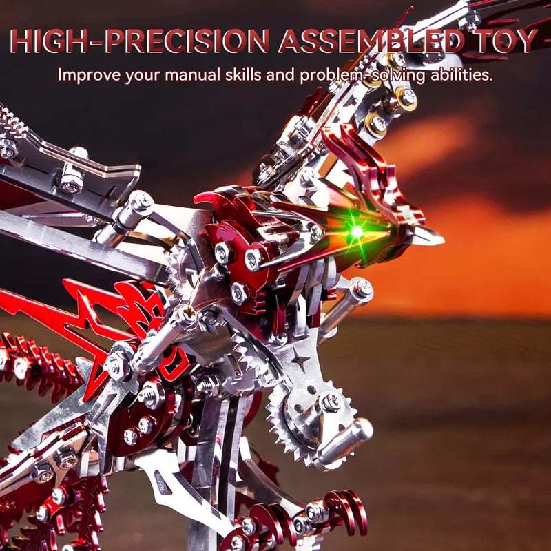 3D Metal Dragon Puzzle Kit – Mechanical DIY Model for Adults & Teens