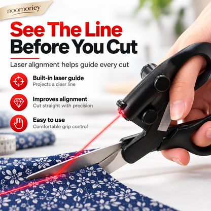✂️🔴 Laser-Guided Sewing Scissors – Multi-Purpose Scissors with Infrared Cutting Guide 🧵