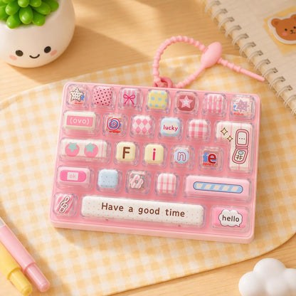 ⌨️ 26-Key Mini Fidget Keyboard Keychain – Portable Stress Relief for Kids & Adults 🎒✨