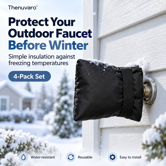 ❄️🚰 4-Pack Outdoor Faucet Covers – Insulated, Waterproof & Reusable Winter Protection 🏡