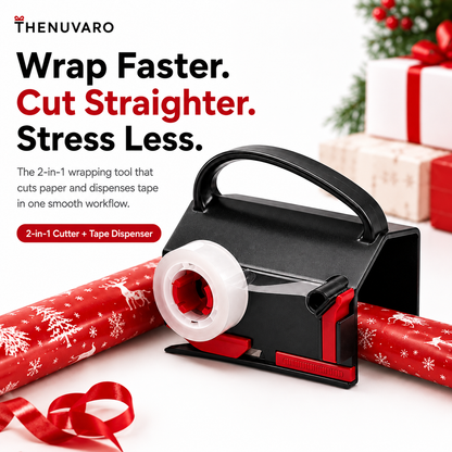 🎁2 Pack Dual-Use Wrapping Paper Cutter & Tape Dispenser Kit