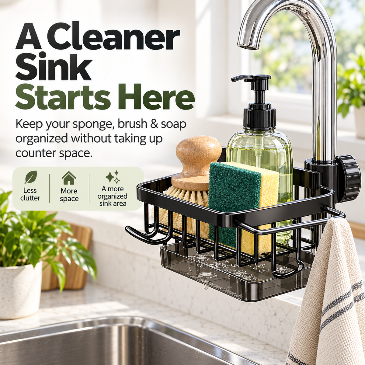 ✨✨ Faucet Sink Organizer Rack – Keep Your Kitchen Sink Clean & Clutter-Free