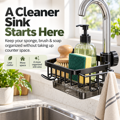 ✨✨ Faucet Sink Organizer Rack – Keep Your Kitchen Sink Clean & Clutter-Free