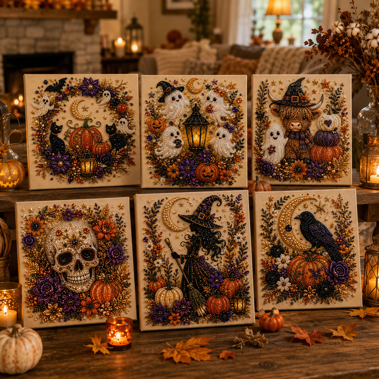 💥 Last Day 49% OFF – 👻✨ Halloween Pearl Art DIY Kit – Turn Tiny Pearls into Spooky-Cute Magic