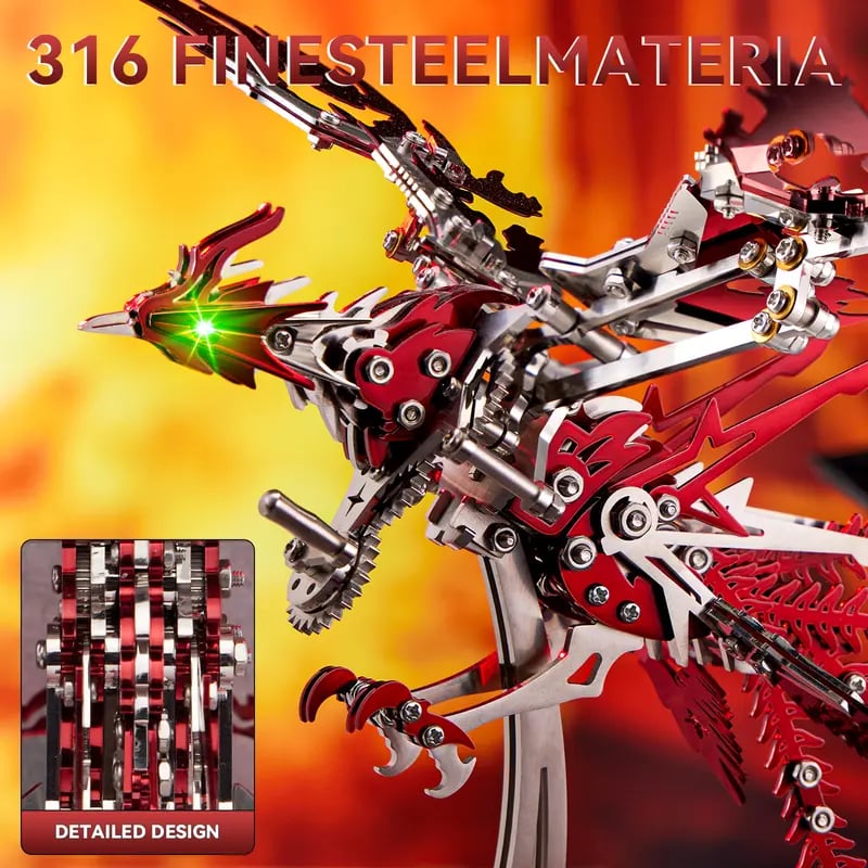 3D Metal Dragon Puzzle Kit – Mechanical DIY Model for Adults & Teens