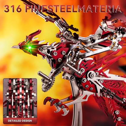 3D Metal Dragon Puzzle Kit – Mechanical DIY Model for Adults & Teens