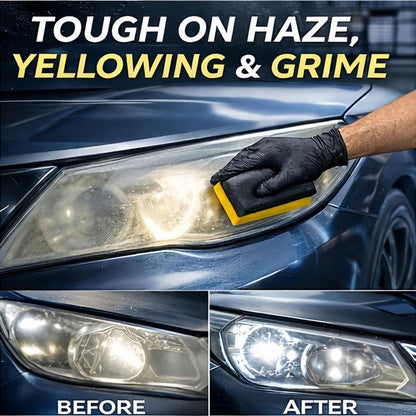 Automotive headlamp restoration fluid kit